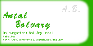 antal bolvary business card